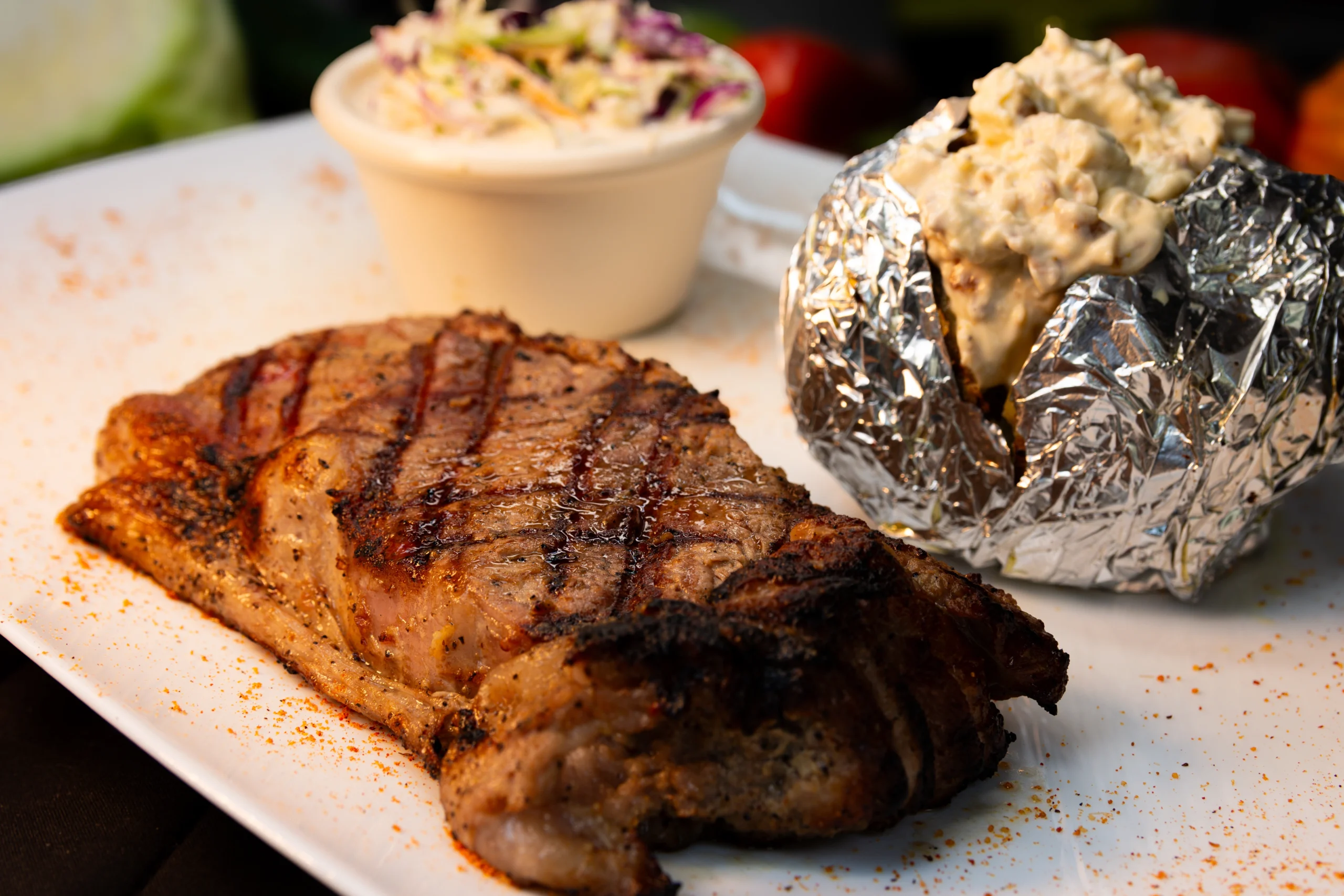 New York Steak con ensalada & papa asada